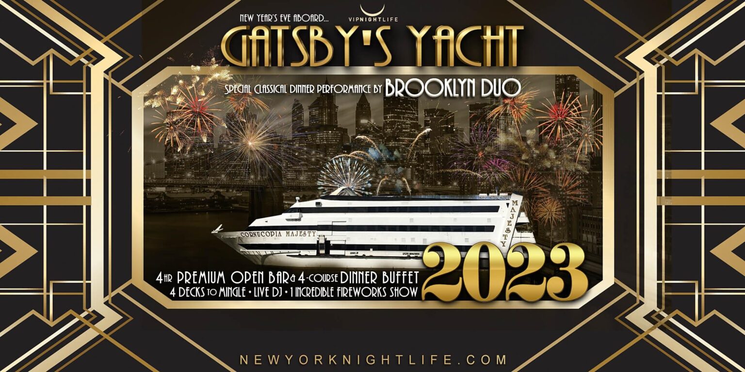 New York New Year&#039;s Eve 2023 - Gatsby&#039;s Fireworks Yacht Party - New York